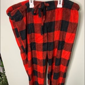 Plaid, Black and Red, Pajama Pants